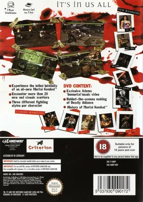 Mortal Kombat - Deadly Alliance box cover back